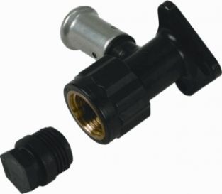 Henco pers muurplaat 16 x 1/2 MM + plug kunststof 2PK-1604BP